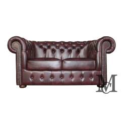 Sofa Classic Chesterfield 2-osobowa "od ręki" skóra ekologiczna